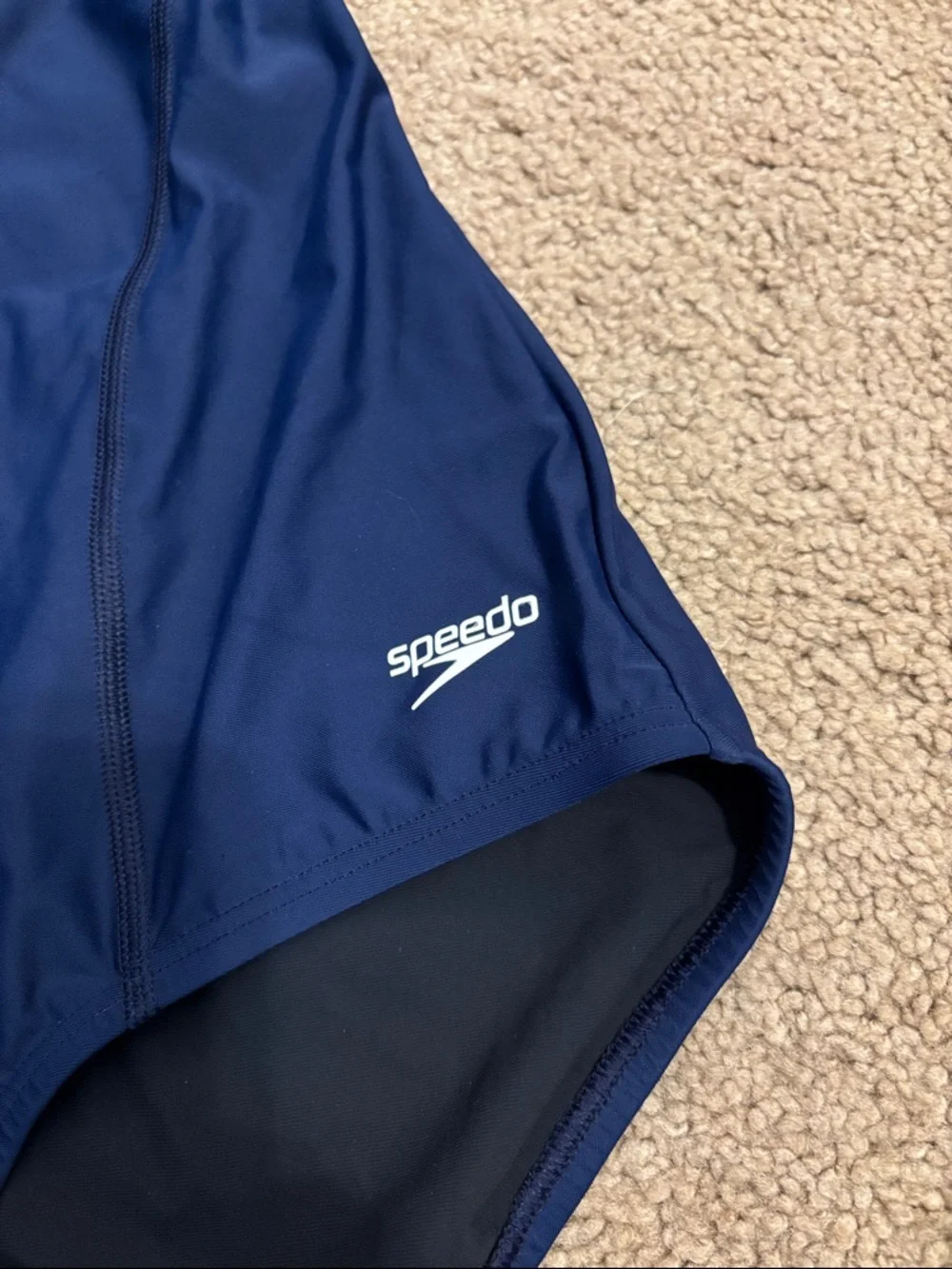 Speedo Solid Navy Athletic One-Piece Swimsuit - Picture 2 of 5